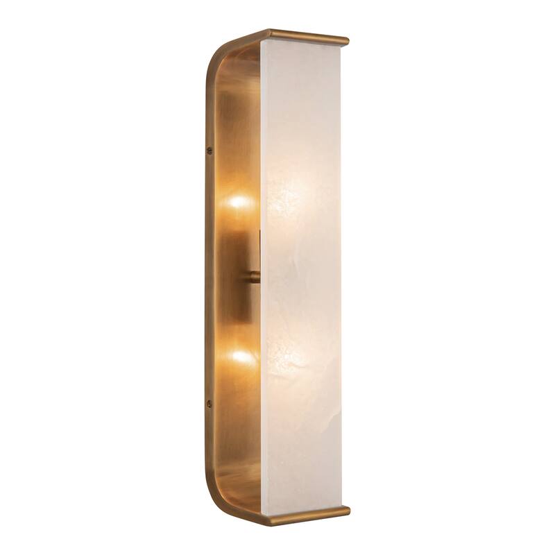 Alora Lighting WV327019 Abbott 2 Light 19" Tall Wall Sconce - Vintage Brass / Alabaster