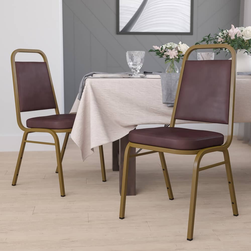 4 Pack Trapezoidal Back Stacking Banquet Chair - 20.25"D x 17.5"W x 36"H