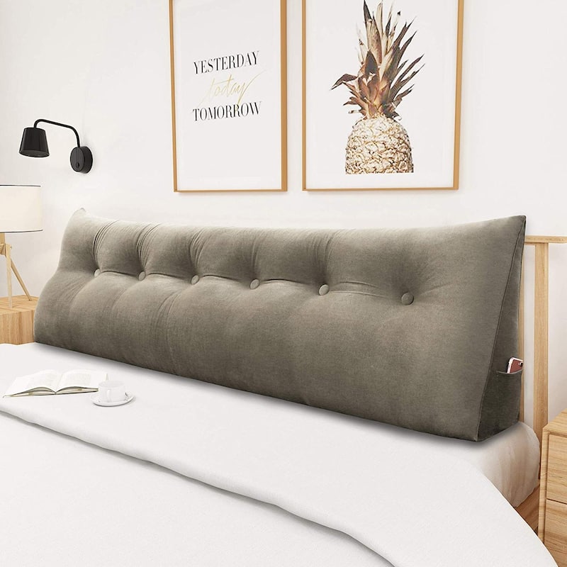 WOWMAX Bed Rest Wedge Bolster Headboard Back Support Pillow Velvet