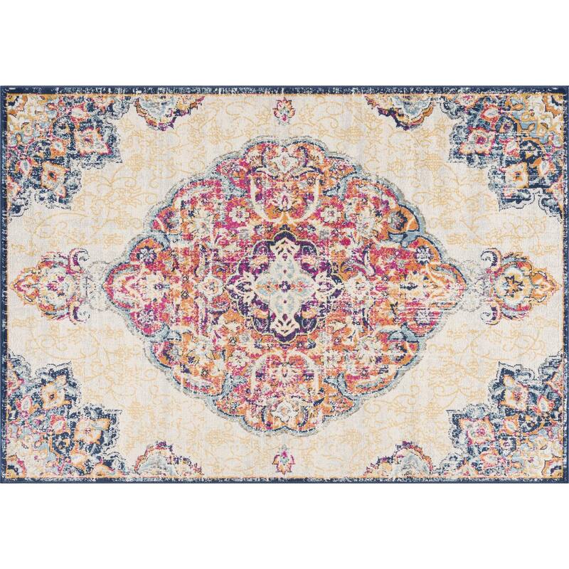 HomeRoots Oriental Transitional Square Area Rug - 27.00 in. x 24.00 in. x 0.40 in.