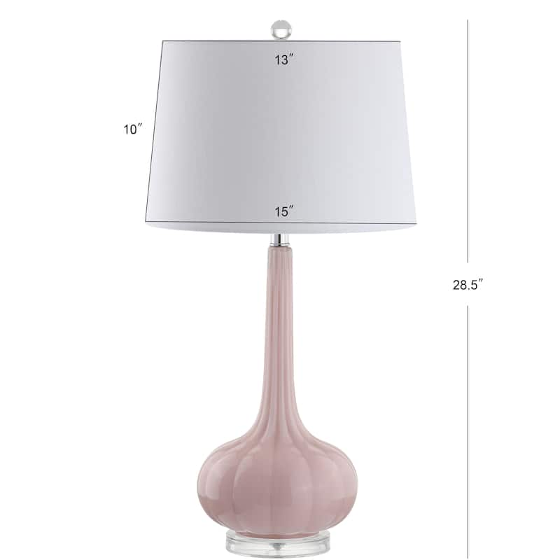 Diamante 28.5" Glass Teardrop LED Table Lamp, Pink (Set of 2) by JONATHAN Y