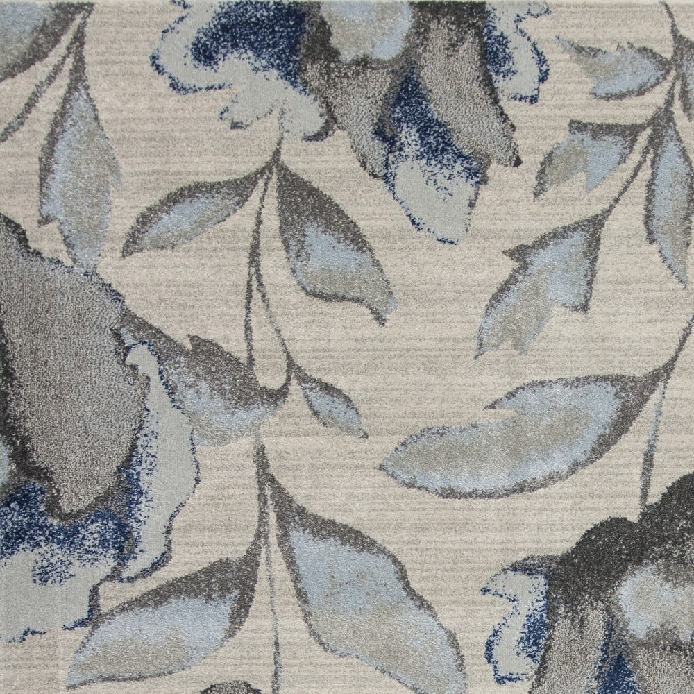 Domani Kai Grey/Blue Watercolor Florals Area Rug