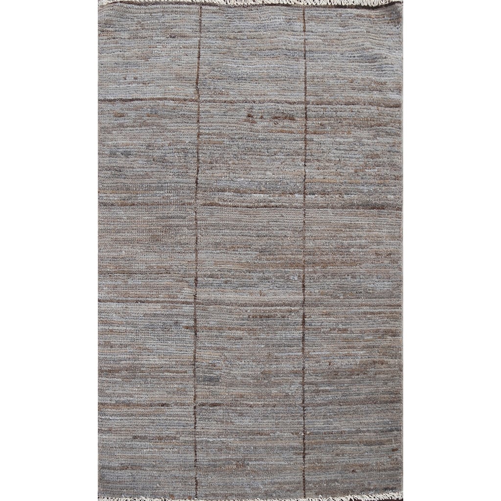 Geometric Checkered Gabbeh Kashkoli Area Rug Hand-knotted Wool Carpet - 2'11" x 4'6"