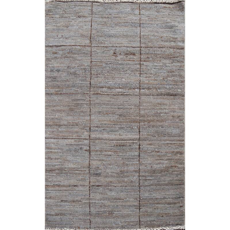 Geometric Checkered Gabbeh Kashkoli Area Rug Hand-knotted Wool Carpet - 2'11" x 4'6"