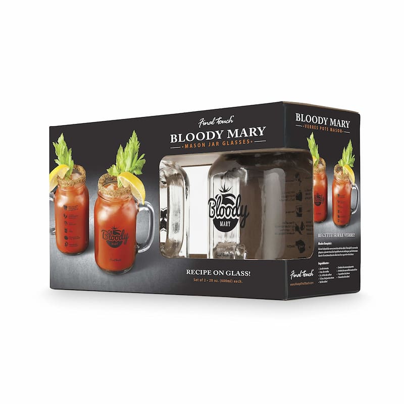 Final Touch Bloody Mary Mason Jar Mugs Set