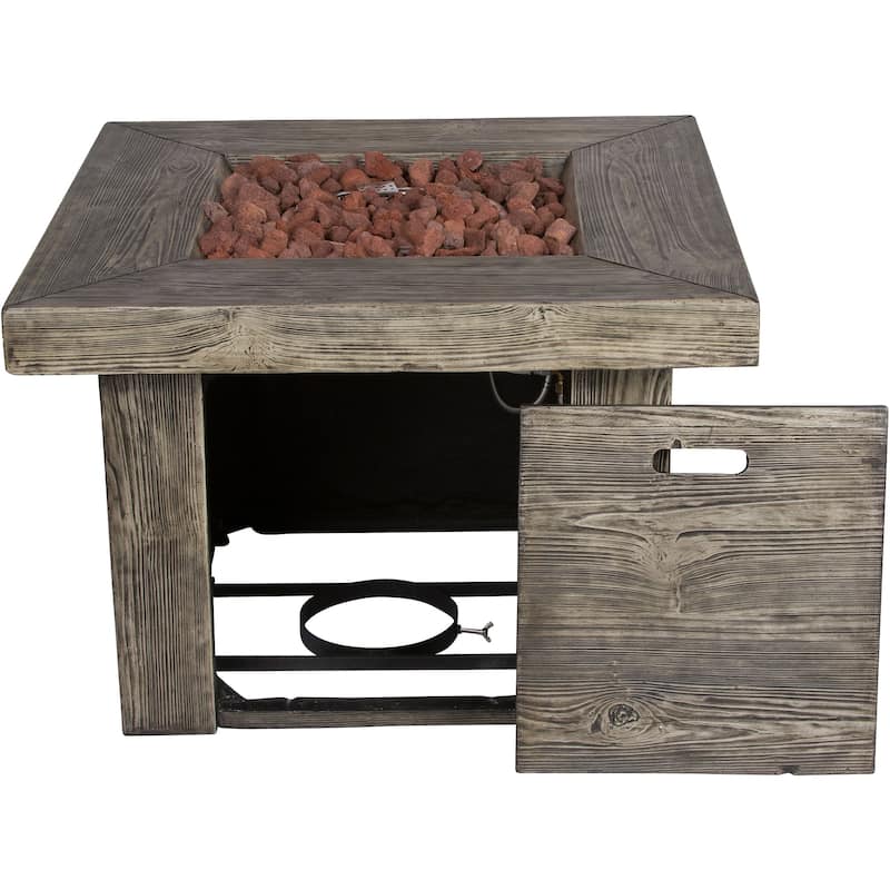 Fire & Flare 50,000 BTU Firepit Table, Lava Rocks, & Cover Set