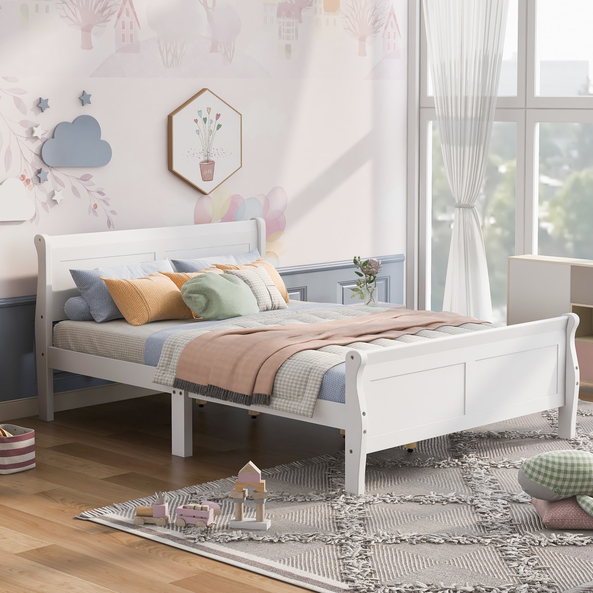 Girls queen bed clearance frame