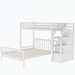 Twin over Full Loft Bed with Staircase - Bed Bath & Beyond - 37123664