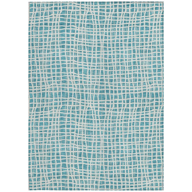 HomeRoots Striped Transitional Rectangle Outdoor Rug