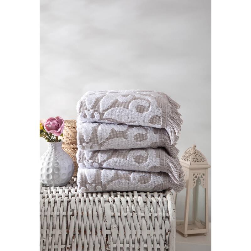 Ozan Premium Home 100% Genuine Turkish Cotton Panache Hand Towels (Set of 4)