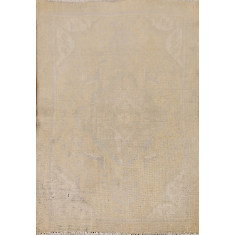 Hand Knotted Oriental 100% Wool Carpet Traditional Floral Peach Tabriz Area Rug - 4' 6'' X 3' 0''