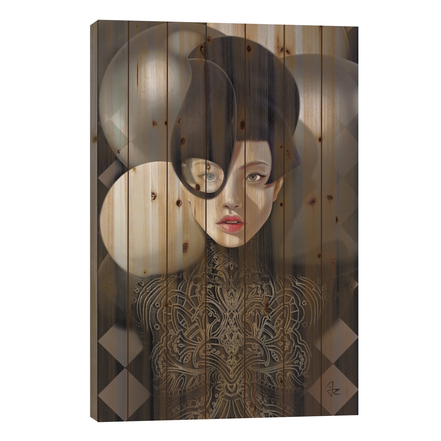 Atmosphere Print On Wood by Giulio Rossi - Multi-Color