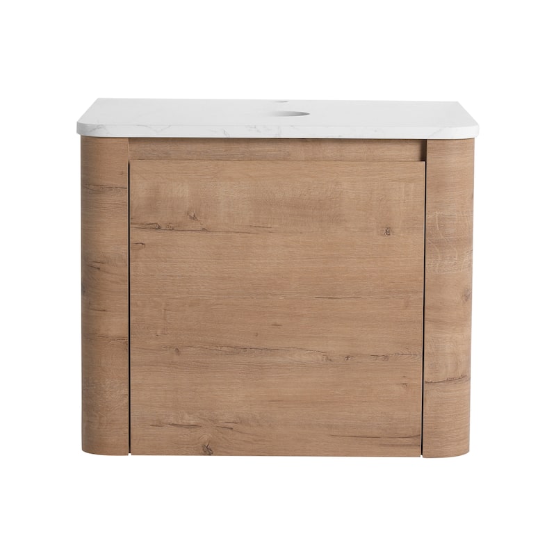 24'' Wall-Mounted Bathroom Vanity & 1-Soft-Close Door, KD-Packing, Plywood (Vanity Only, Excluding Sink)