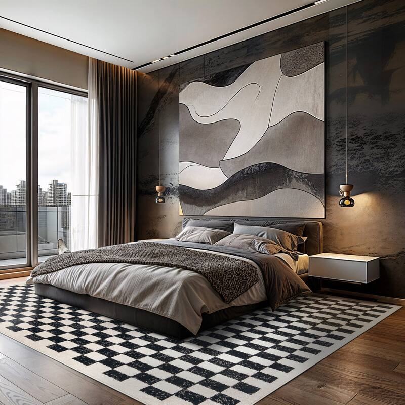 Distressed Abstract Area Rug