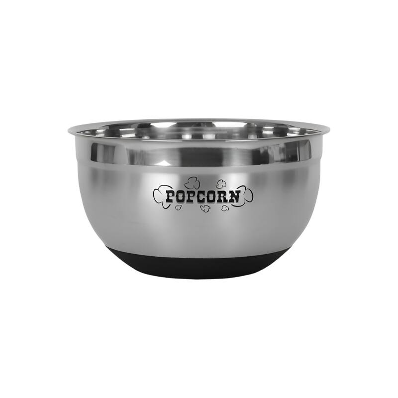 HomeRoots Sleek Stainless Steel Popcorn Serving Bowl - 10.00 in. x 5.50 in. x 5.00 in.