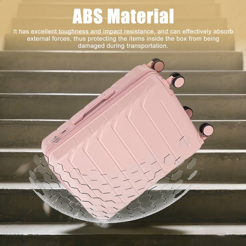 28 Inch Large Checked Luggage, Scratch Resistant Surface Four Multi-Directional Wheels, With Combination Lock and Side Hooks