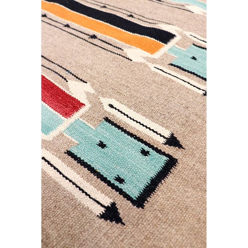 Pasargad Home Tuscany Reversible Wool Mocha Area Rug