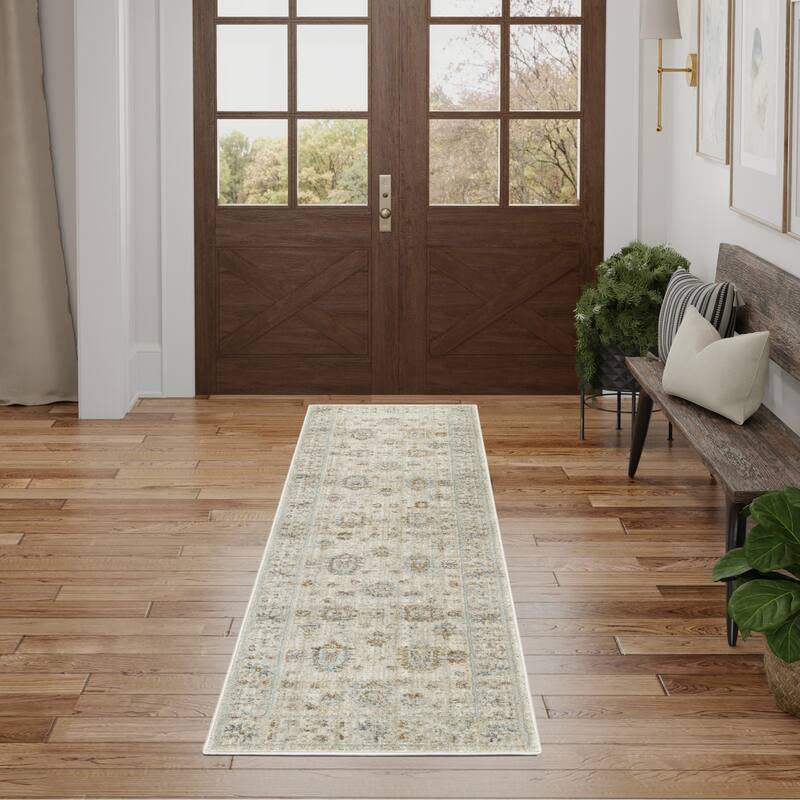 Nibiq Power Loomed Distressed with Fringe Area Rug By HomeRoots - 8' Runner