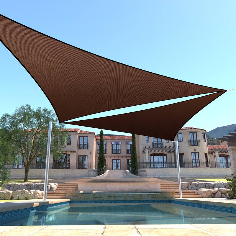 ColourTreeUSA Triangle Sun Shade Sail HDPE Mesh Fabric Screen Canopy UV Block 190 GSM