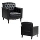 preview thumbnail 34 of 63, 31" W Tufted Vegan Leather Accent Chairs for Living Room Set of 2