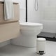 preview thumbnail 1 of 6, Evideco Soft Close Small Round Metal Bathroom Floor Step Trash Can White - 3 liters - 0.8 gal.