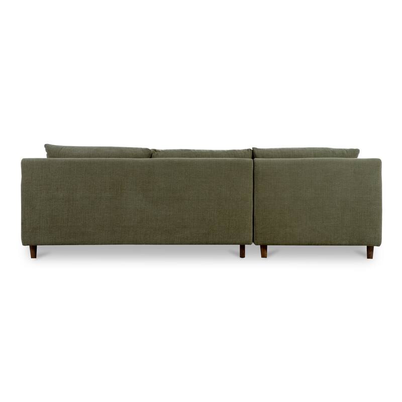 NADAAL STUDIOS Veyric Right-Facing Sectional Sofa, High Back, Chenille Performance Fabric, Feather Blend Seat, Seats 4, White