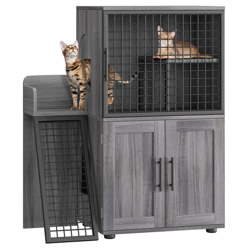 Villa cat litter cabinet - Brown