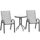 preview thumbnail 11 of 16, Outsunny 3 Pieces Outdoor Bistro Set, Small Patio Set with Stackable Mesh Chairs and Glass Top Table