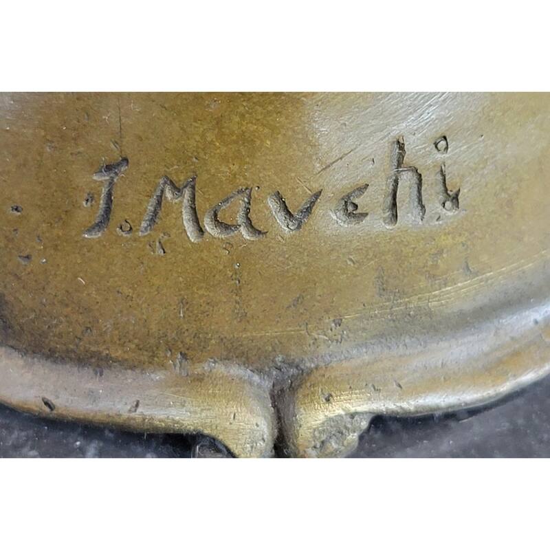 Signed Original Mavchi Venus On The Moon Bronze Sculpture Marble Base Figurine