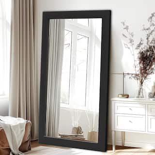 Farmhouse Style Wooden Square Mirror, Pastoral Style in The Bathroom