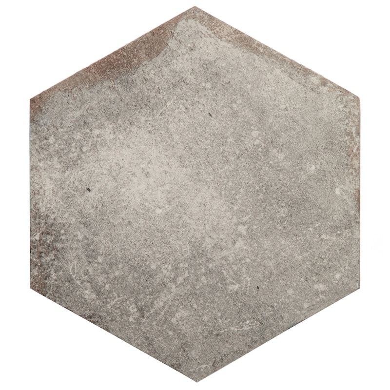 Merola Tile D'Anticatto Hex Grigio 11" x 12-3/4" Porcelain Floor and Wall Tile