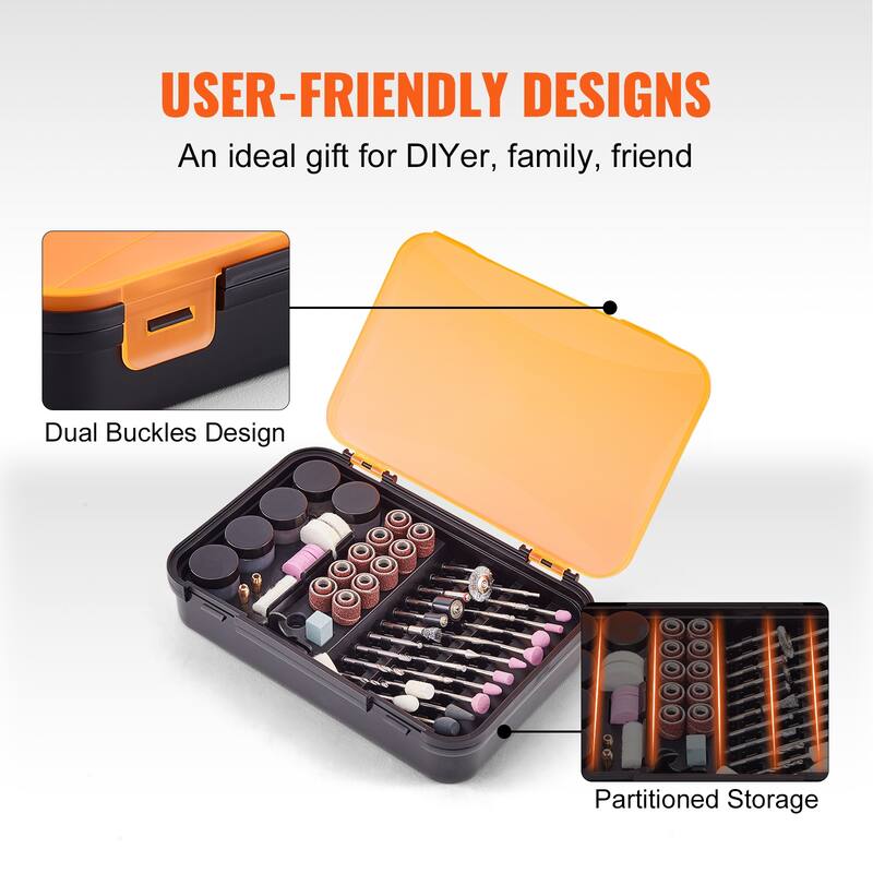 Rotary Tool Accessory Kit, 357PCS Accessories Kit, 1/8" Diameter Shank - 357 PCS