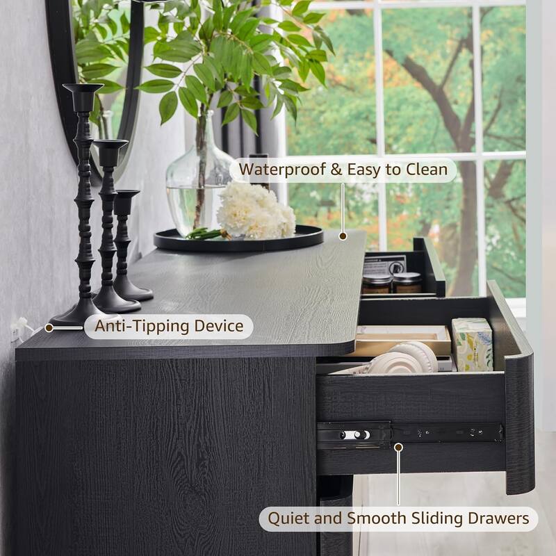 Modern 8 Drawer Dresser for Bedroom, Handle-less Wooden Dressers