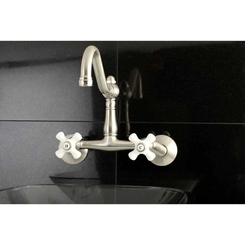 Kingston Brass Vintage 6 in. Adjustable Center Wall Mount Kitchen Faucet