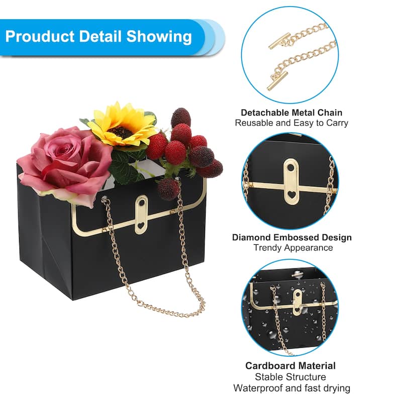 6x4x4Inch Flower Paper Gift Bag 8PCS Box Storage Florist Supplies Wrap