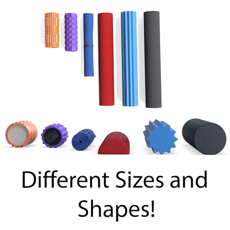 Wall Mount Yoga Mat Holder and Foam Roller Rack with 3 Hooks (Set of 3)
