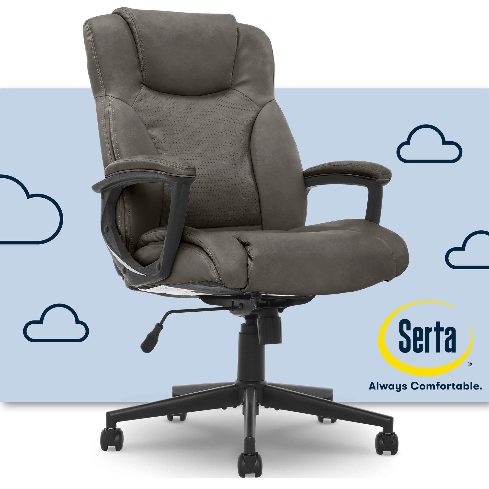 Best Buy: Serta Connor Upholstered Executive High-Back Office Chair with Lumbar  Support Bonded Leather Cognac 43672H