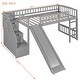 preview thumbnail 5 of 28, All-in-one Loft Bed Built-in Ladder Wood Frame Loft Bed with Slide, 2 Drawers, Storage Stairs & Underbed Activity Space for Kids