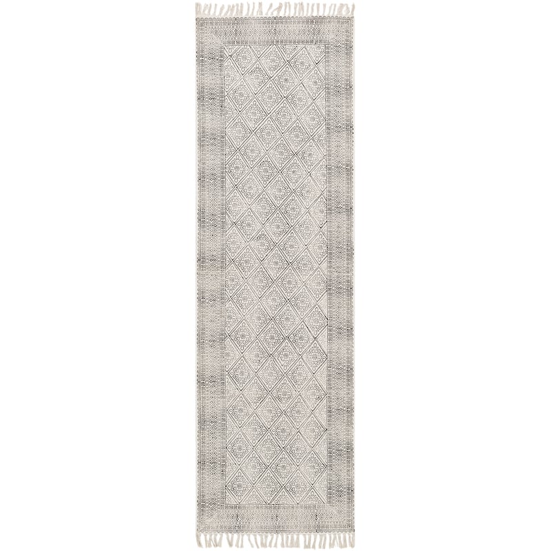 Livabliss Carnoustie Handmade Boho Border Cotton Area Rug