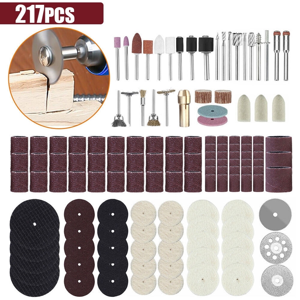 217 Pcs Rotary Tool Accessories Set for Sanding and Cutting - Multi 217 Pcs