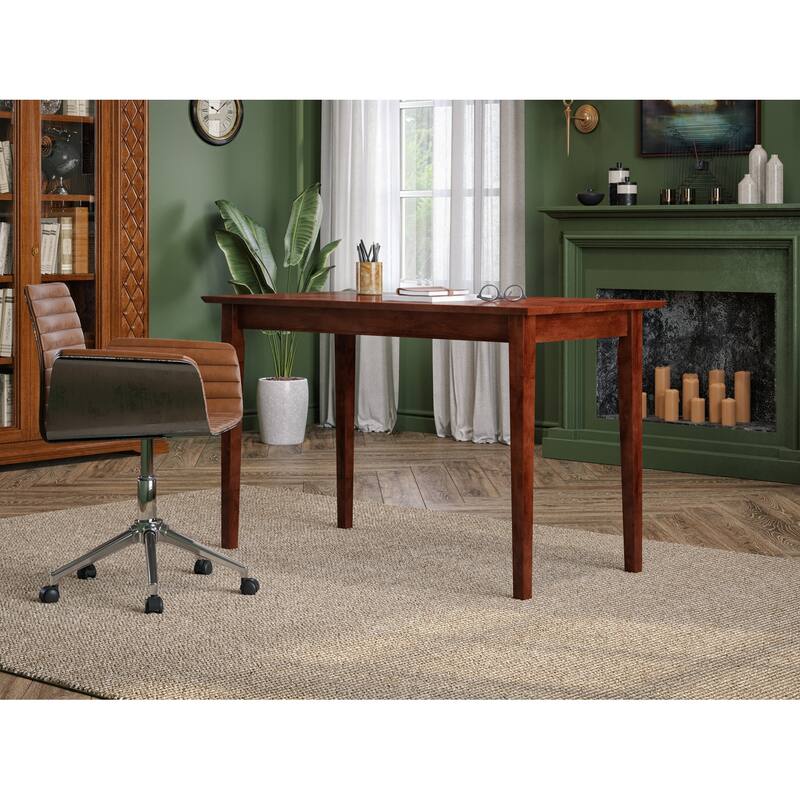 Shaker Solid Wood Table with USB Charging Station in Walnut
