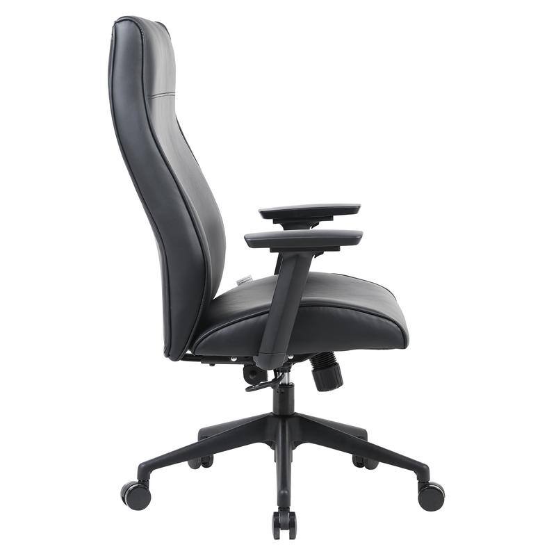Maxwell High-Back Leather Adjustable Executive Office Chair - Ergonomic Swivel Desk with Stainless Steel Lift 350 lb. Limit