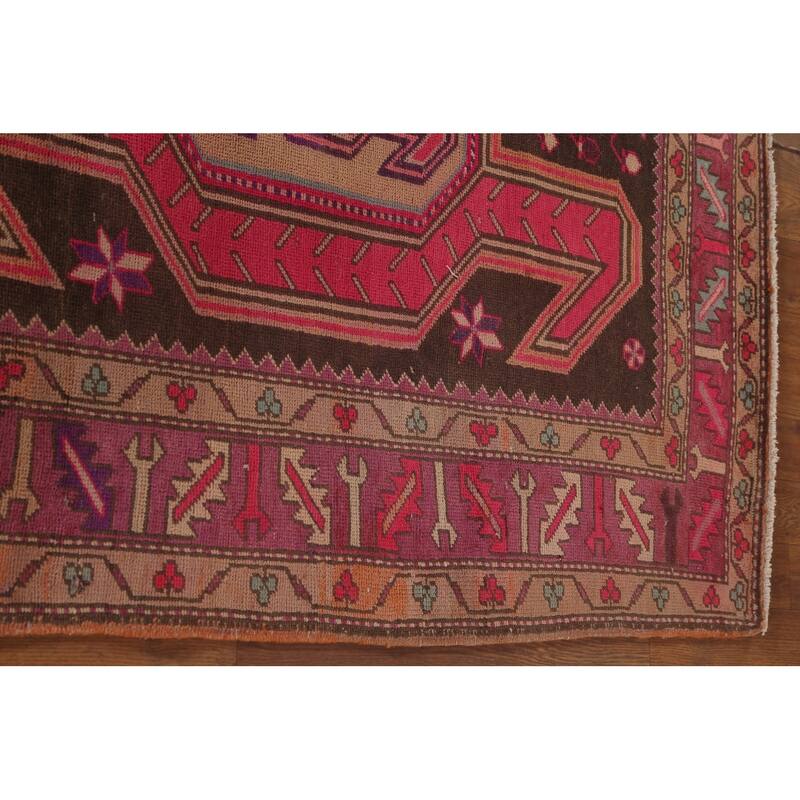 Over Dyed Meshkin Persian Vintage Runner Rug Handmade Wool Carpet - 4'5"x 10'11"