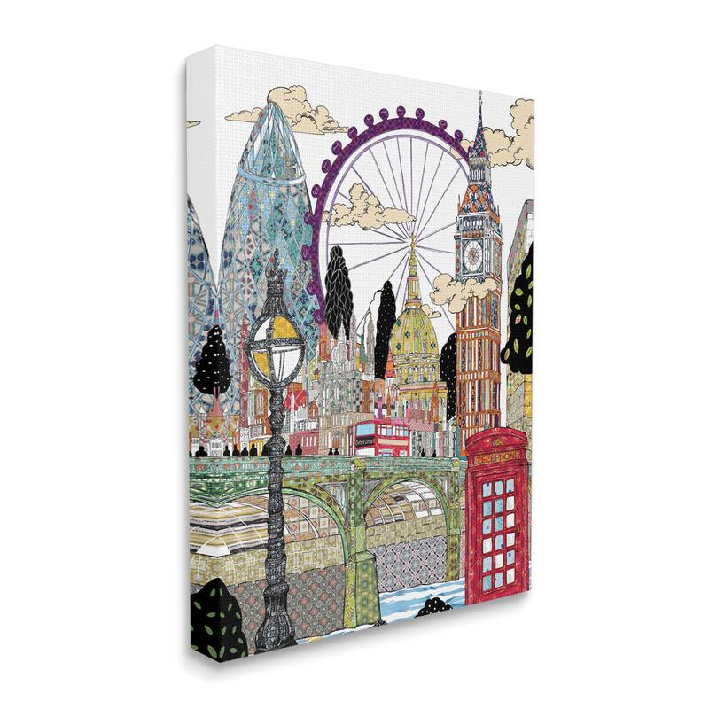 Stupell London England Landmarks Intricate Arabesque Patterns Canvas Wall Art