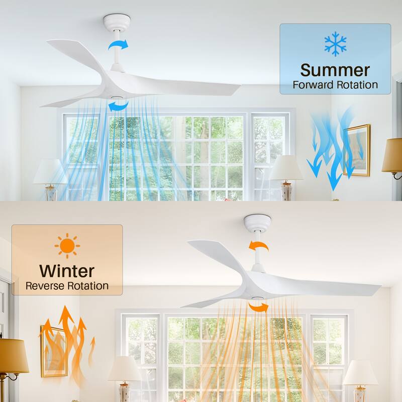52'' Low Profile Ceiling Fan w/ Remote Control No Light Outdoor/Indoor Farmhouse Bedroom - 52 Inch