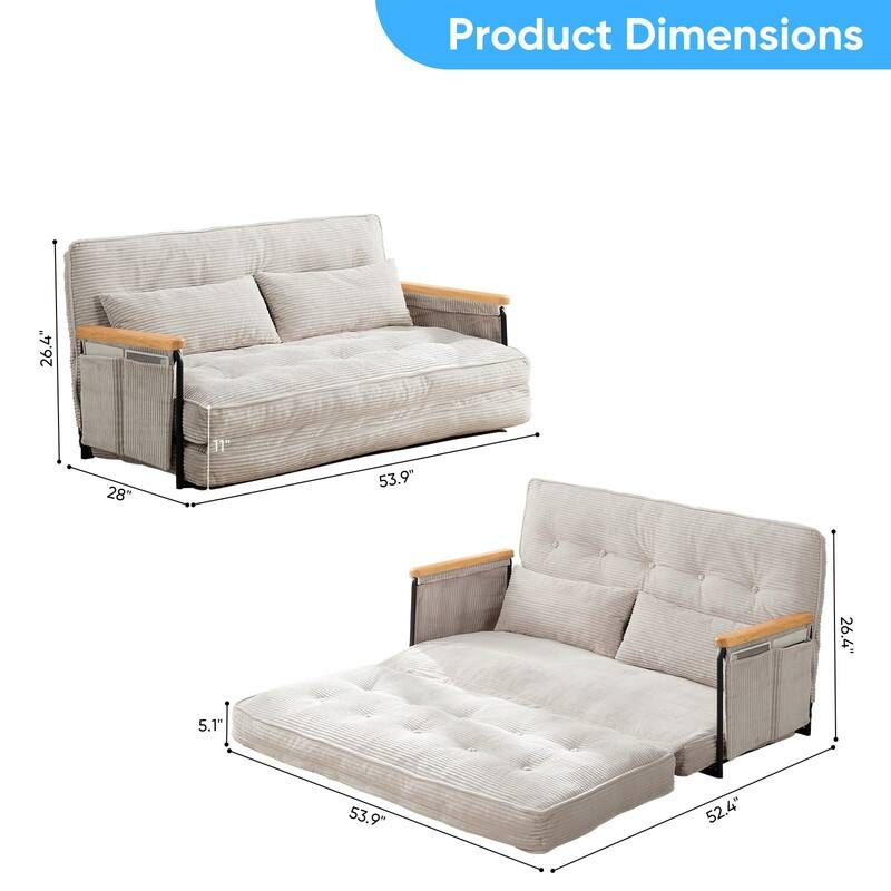 Mixoy Muti-Functional Folding Floor Sofa Bed,3-Seater,2-Seater,1-Seater Lazy Futon Sofa with 6 Position Adjustable Backrest
