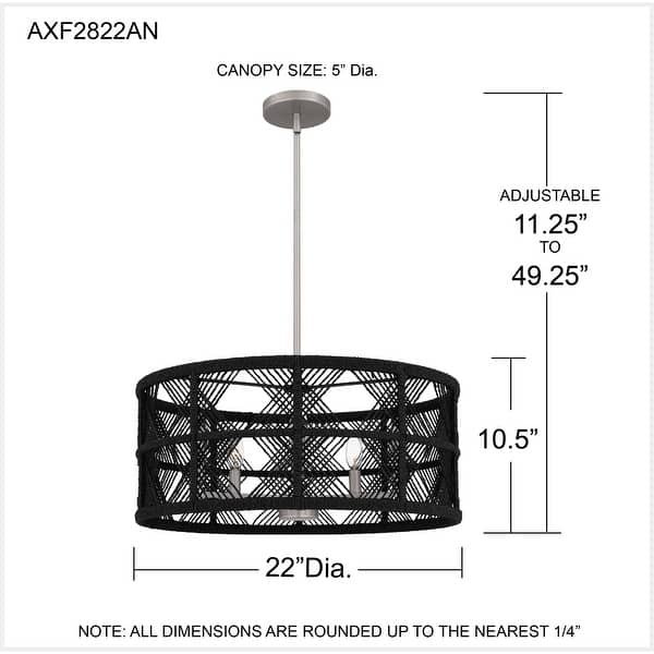 Axford 5-Light Antique Nickel Pendant