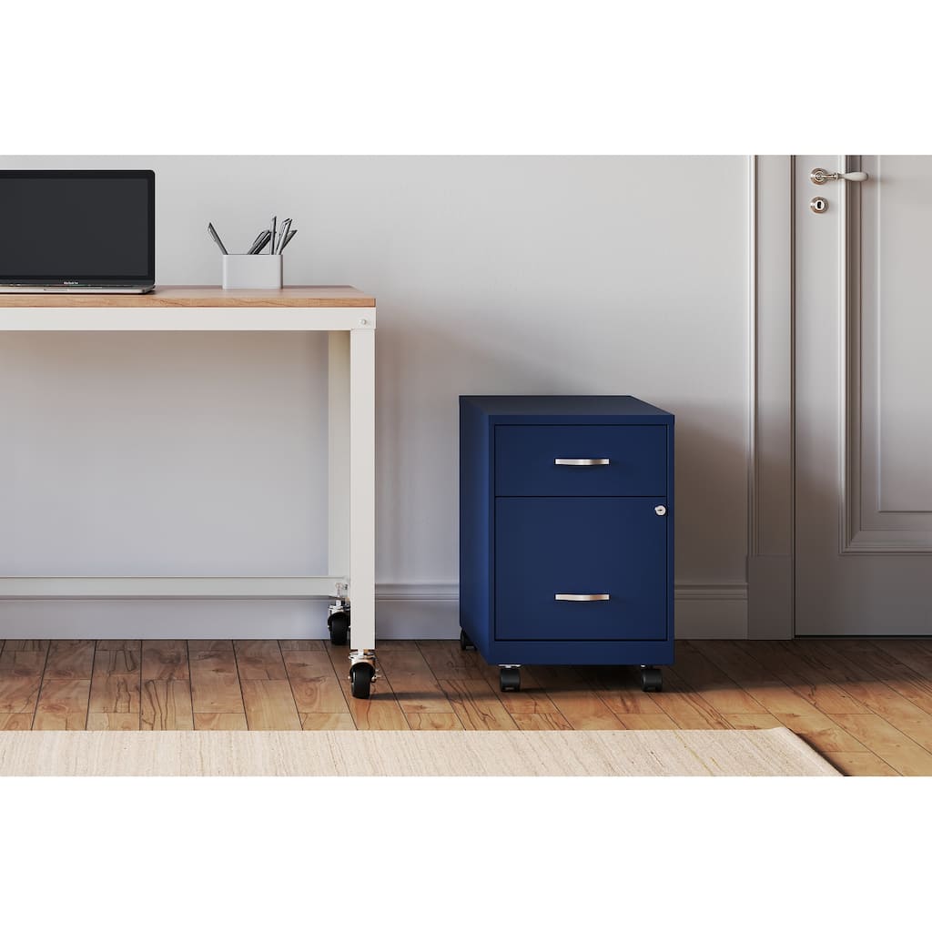 Space Solutions 18" Deep 2 Drawer Letter Width Mobile Vertical File Cabinet with Accessory Drawer