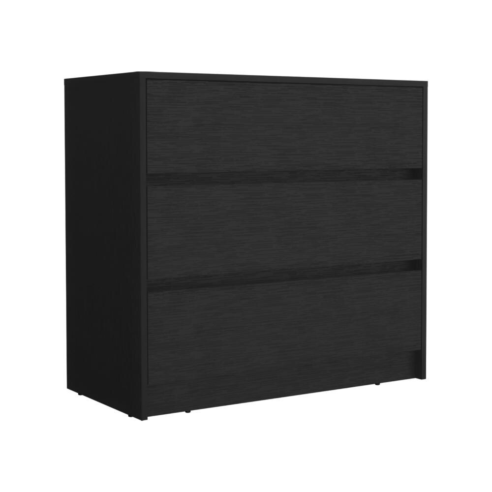 Metal Rail Dresser, Black, Modern, Three Drawers, Top Surface for Display Metal Rail Dresser, Black, Modern, Three Drawers, Top Surface for Display