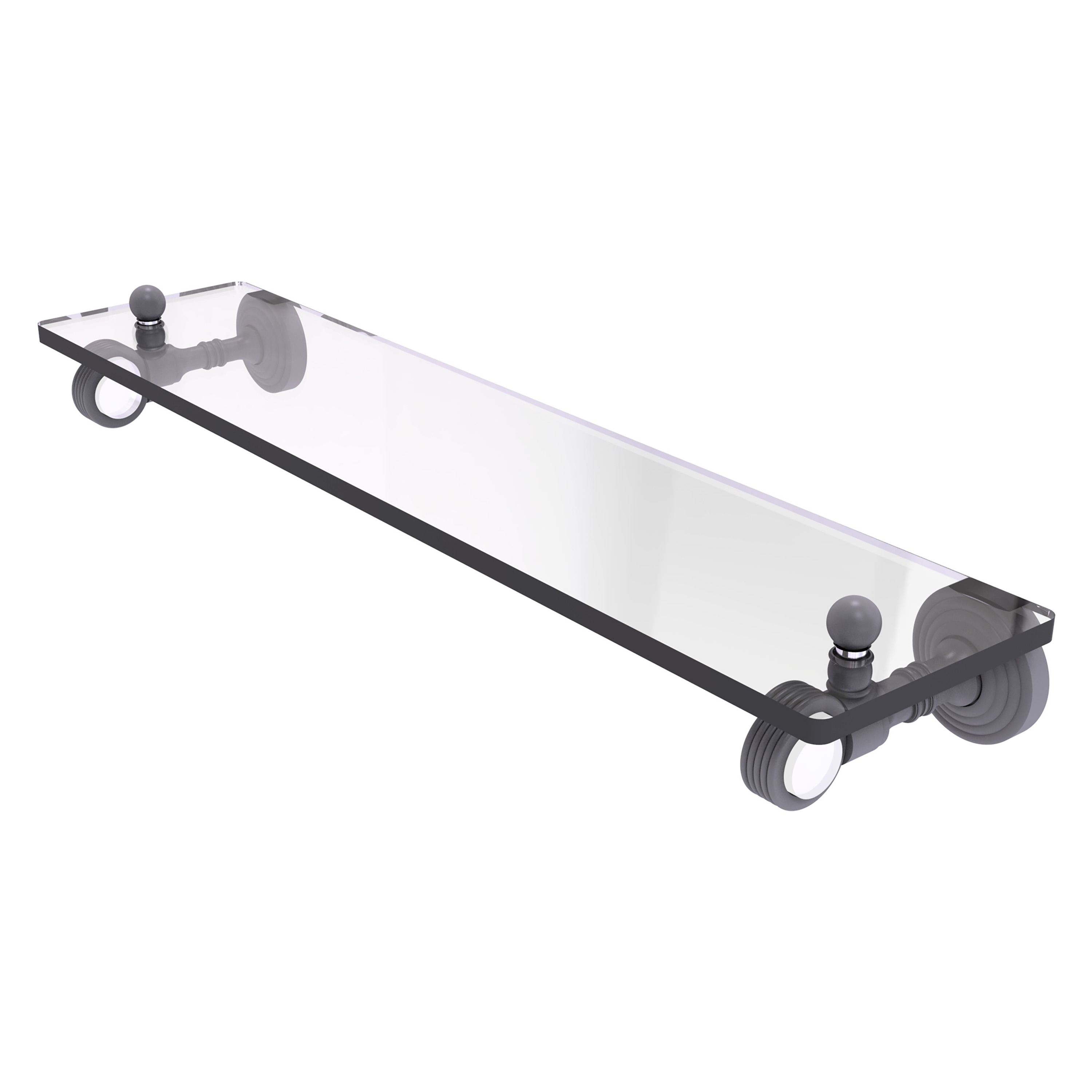 Allied Brass Pacific Grove Collection 16 Inch Glass Shelf with Grooved Accents